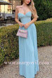 Margovil Strapless V Neck Corset Pleated Maxi Dress
