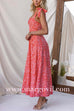Bow Shoulder Floral Print Flowy Maxi Cami Dress