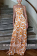 Strapless Tube Floral Print Swing Maxi Dress