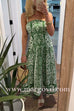 Strappy Backless Botanical Garden Print Maxi Dress