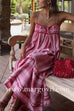 Margovil Crochet Top Printed Flowy Ruffle Maxi Cami Dress