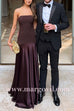 Margovil Strapless Satin Patchwork Flare Maxi Dress