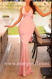 Margovil V Neck Back Tie Bow Cut Out Satin Maxi Dress