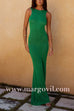 Margovil Sleeveless Open Back Glitter Bodycon Maxi Dress