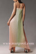 Margovil Strapless Color Block Gradient Pleated Maxi Dress