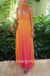 Ruched Back Lace-up Gradient Pleated Maxi Cami Dress