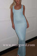 Margovil U Neck Sleeveless Sequin Bodycon Maxi Dress