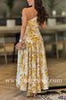 Margovil One Shoulder Cut Out Waist Asymmetrical Hem Floral Maxi Dress