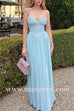 Margovil Strapless V Neck Corset Pleated Maxi Dress
