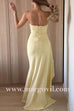 Margovil Strapless High Slit Ruched Maxi Party Dress