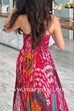 Spaghetti Strap High Waist Printed Maxi Vacation Dress