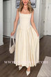 Margovil Elegant Square Neck Sleeveless Flowy Maxi Dress