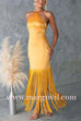 Margovil Halter Neck Patchwork Fringe Hem Satin Maxi Dress