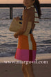 Criss Cross Halter Backless Color Block Mini Dress