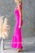 Margovil Sleeveless Cut Out Ruched Ruffle Bodycon Maxi Dress