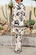 Margovil Long Sleeves Button Up Reef Print Satin Shirt