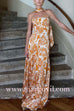 Strapless Tube Floral Print Swing Maxi Dress