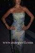 Margovil Strapless Ruffle Slit Floral Print Maxi Dress