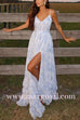 Margovil Back Lace-up Ruffle Hem Slit Floral Print Maxi Cami Dress