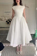 Margovil Cap Sleeves Open Back Waisted Swing Midi Dress