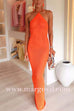 Halter Backless Hollow Out Knit Bodycon Maxi Dress