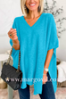 10 Colors V Neck Loose Fit Solid Poncho Sweater