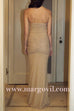Margovil Strapless Ruched Glitter Mesh Bodycon Maxi Gown
