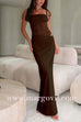 Margovil Tie Shoulder Cut Out Lace Splice Maxi Cami Dress