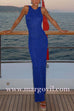 Margovil Sleeveless Open Back Glitter Bodycon Maxi Dress