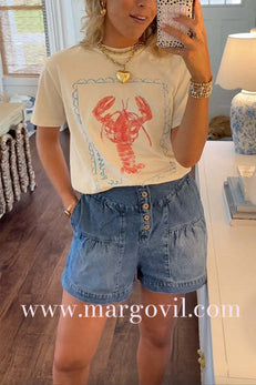 Margovil Short Sleeves Lobster Print T-shirt