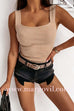 Margovil Square Neck Ribbed Knit Tank Top