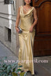Cowl Neck Sleeveless Open Back Satin Maxi Party Dress