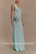 V Neck Sleeveless Open Back Knit Maxi Dress with Sequin