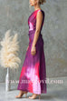 One Shoulder Ruched Waist Tie Dye Maxi Dress