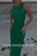 Margovil Sleeveless Open Back Glitter Bodycon Maxi Dress