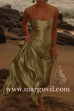 Spaghetti Strap Back Lace-up Satin Maxi Party Dress