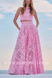 Margovil Lace Hollow Out Crewneck Crop Tank Top High Waist Maxi Swing Skirt Set