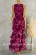 Sleeveless Ruffle Hem Tie Dye Maxi Dress