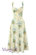Margovil Lace Trim Drawstring Floral Print Midi Cami Dress