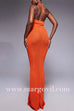 Halter Backless Hollow Out Knit Bodycon Maxi Dress