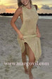 Margovil Sleeveless Open Back Glitter Bodycon Maxi Dress