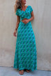 Margovil One Dress Two Ways Short Sleeve Floral Printed Maxi Dress