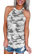 Margovil Halter Sleeveless Camo Loose Tops