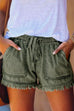 Margovil Drawstring Waist Pockets Raw Hem Shorts
