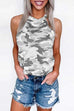 Margovil Halter Sleeveless Camo Loose Tops