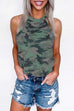 Margovil Halter Sleeveless Camo Loose Tops