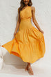Margovil One Shoulder High Waist Tiered Maxi Dress