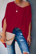 Margovil V Neck Batwing Short Sleeve Oversized T Shirt