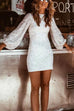 Margovil Lantern Sleeve Sequin Bodycon Club Dress