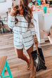 Margovil Oxygen Off Shoulder Beauty Striped Jumpsuit